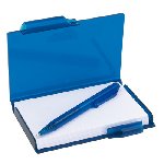 Mini-Notebook ACADEMY, blau transparent - Werbeartikel
