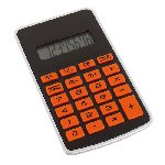 Taschenrechner TOUCHY, schwarz-orange - Werbeartikel