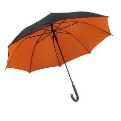 Automatik-Stockschirm DOUBLY, schwarz-orange - Werbeartikel