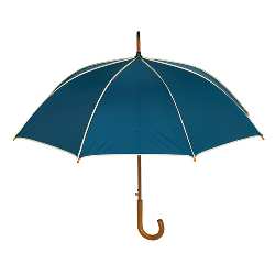 Automatik-Holzstockschirm WALTZ, marineblau-beige - Werbeartikel