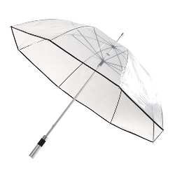 Gro�er transparenter Aluminium-Stockschirm OBSERVER, transparent-schwarz - Werbeartikel