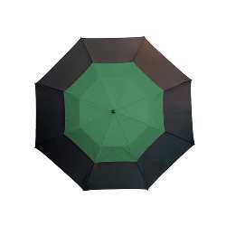 Fiberglas-Golfschirm MONSUN, schwarz-dunkelgr�n - Werbeartikel
