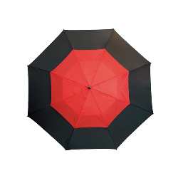 Fiberglas-Golfschirm MONSUN, schwarz-rot - Werbeartikel