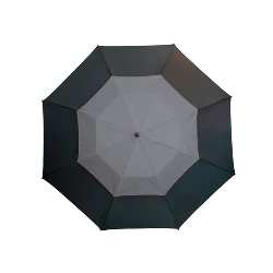Fiberglas-Golfschirm MONSUN, schwarz-grau - Werbeartikel