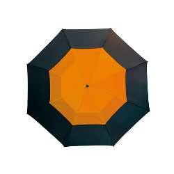 Fiberglas-Golfschirm MONSUN, schwarz-orange - Werbeartikel