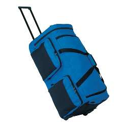 Trolley-Reisetasche CARGO, schwarz-blau - Werbeartikel