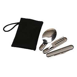 Outdoor-Besteck-Set CAMPING, grau - Werbeartikel
