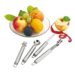 Obstmesserset FRUIT, silber - Werbeartikel