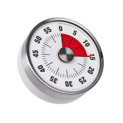 Edelstahl-K�chentimer FINISH, silber-wei� - Werbeartikel
