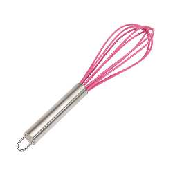 Schneebesen QUIRLY, silber-pink - Werbeartikel