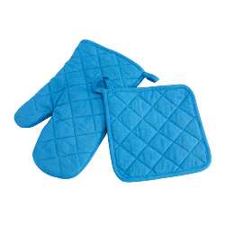 Topfhandschuh-Set SECURE, blau - Werbeartikel