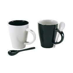 Kaffeebecher-Set BLACK & WHITE, schwarz-wei� - Werbeartikel