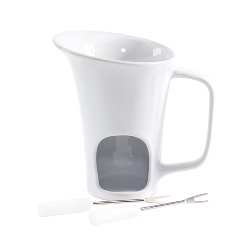 Schokoladenfondue HOT CHOCOLATE, wei� - Werbeartikel