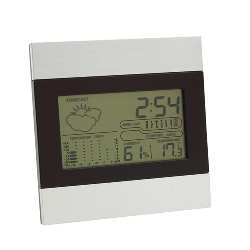 Wetterstation SHINY DAY, silber-schwarz - Werbeartikel