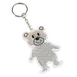 Reflektierender Schl�sselanh�nger TEDDY, wei� - Werbeartikel