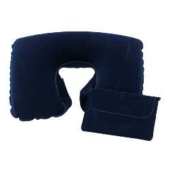 Aufblasbare Nackenst�tze COMFORTABLE, blau - Werbeartikel