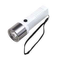 Taschenlampe METAL HEAD, wei� - Werbeartikel