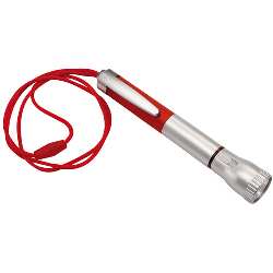 Taschenlampe WRITE LIGHT, silber-rot - Werbeartikel