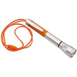 Taschenlampe WRITE LIGHT, silber-orange - Werbeartikel