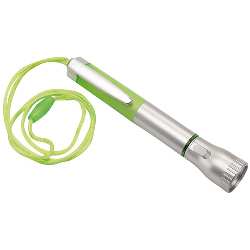 Taschenlampe WRITE LIGHT, silber-apfelgr�n - Werbeartikel