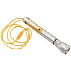 Taschenlampe WRITE LIGHT, silber-gelb - Werbeartikel