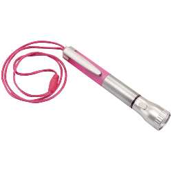 Taschenlampe WRITE LIGHT, silber-magenta - Werbeartikel