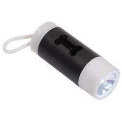 Taschenlampe DOGS HELPER, wei�-schwarz - Werbeartikel