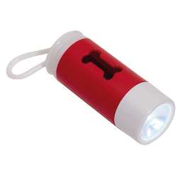 Taschenlampe DOGS HELPER, wei�-rot - Werbeartikel