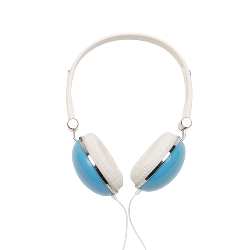 Kopfh�rer VOLUME, blau-wei� - Werbeartikel