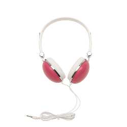 Kopfh�rer VOLUME, wei�-pink - Werbeartikel