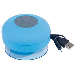 Bluetooth-Duschlautsprecher WAKE UP, blau-grau - Werbeartikel