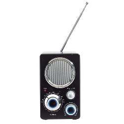 FM-Radio FREQUENCY, schwarz-silber - Werbeartikel