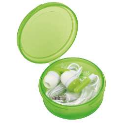 In-Ear-Kopfh�rer MUSIC, gr�n - Werbeartikel