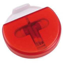 In-Ear-Kopfh�rer HOLD THE MUSIC, wei�-rot - Werbeartikel