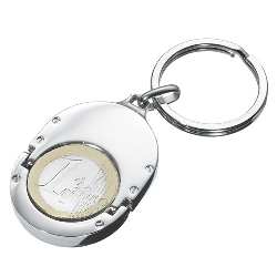 Schl�sselanh�nger 1 EURO HOLDER, silber - Werbeartikel