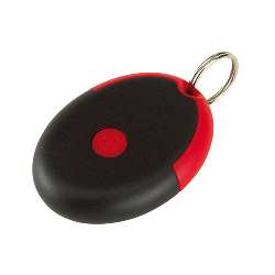 Schl�sselanh�nger NEAT, schwarz-rot - Werbeartikel