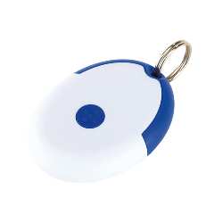 Schl�sselanh�nger NEAT, wei�-blau - Werbeartikel