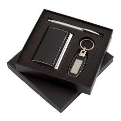 Geschenkset EXCELLENCE, schwarz-silber - Werbeartikel