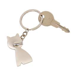 Schl�sselanh�nger CAT, silber - Werbeartikel