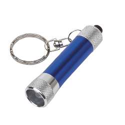 Schl�sselanh�nger FLARE, silber-blau - Werbeartikel