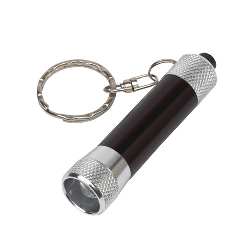 Schl�sselanh�nger FLARE, silber-schwarz - Werbeartikel