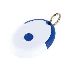 Schl�sselanh�nger FLIRT, blau-wei� - Werbeartikel