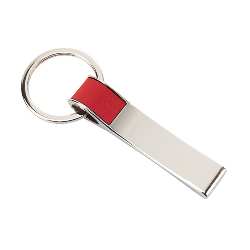 Schl�sselanh�nger HANG ON, rot-silber - Werbeartikel