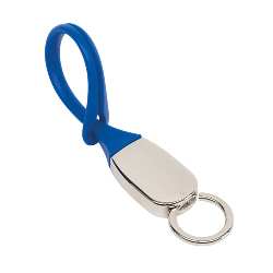 Schl�sselanh�nger SOFTIE, blau-silber - Werbeartikel