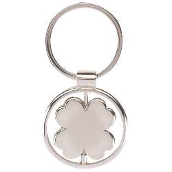 Schl�sselanh�nger SPINNING CLOVER LEAF, silber - Werbeartikel