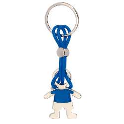 Schl�sselanh�nger GIRL & BOY, silber-blau - Werbeartikel