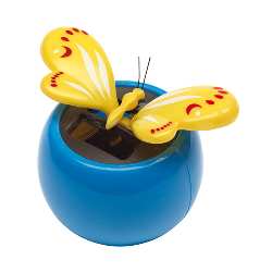 Wackel-Schmetterling BRIMSTONE, gelb-blau - Werbeartikel