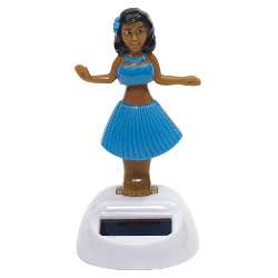 Solar-Wackelfigur HULA, blau - Werbeartikel