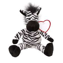 Pl�sch-Zebra LORENZO, schwarz-wei� - Werbeartikel