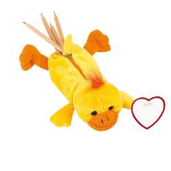 Pl�schente-Stiftetasche LARA, HURLEY & FELIX, Ente "Hurley" - Werbeartikel